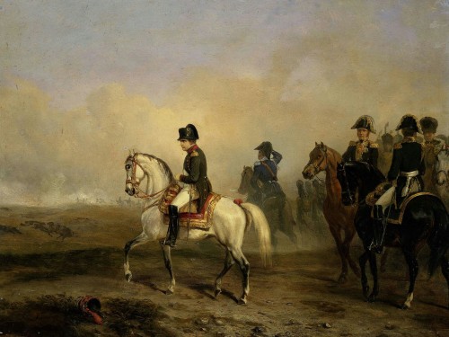 Keizer Napoleon I en zijn staf te paard