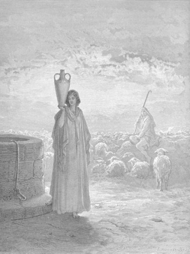 Картина 022. Jacob Tends Laban's Flocks and Meets Rachel