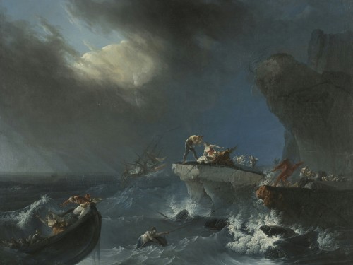 A Wreck at the Rocky Seaside