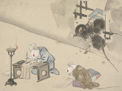 Mice transcribing a book