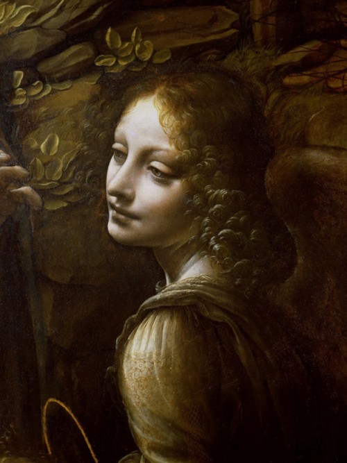 Картина Detail of the Angel, from The Virgin of the Rocks, 1508 Картина Detail of the Angel, from The Virgin of the Rocks, 1508