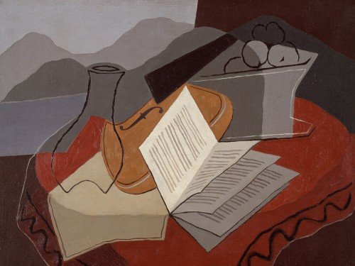 Violin before an Open Window