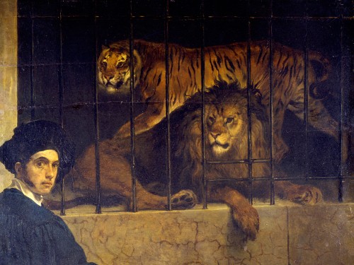 Self portrait with Tiger and Lion