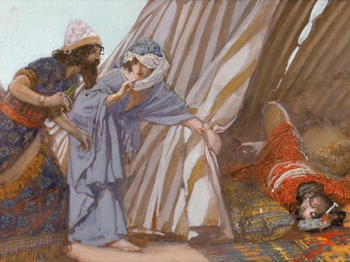 Jael Shows to Barak, Sisera Lying Dead