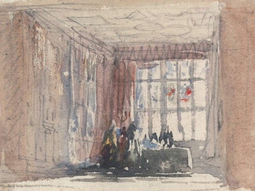 A Tudor Room with Figures, Possibly Hardwick Hall