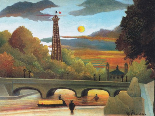 Seine and Eiffel-tower in the sunset