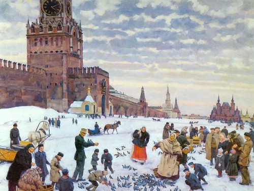 Кормление голубей