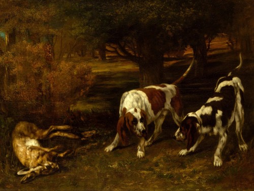 Hunting Dogs with Dead Hare