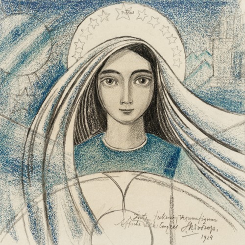 Detailed design of a woman's head