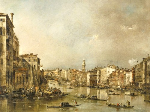 View up the Grand Canal Toward the Rialto, 1785