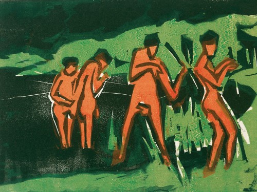 Bathers Throwing Reeds