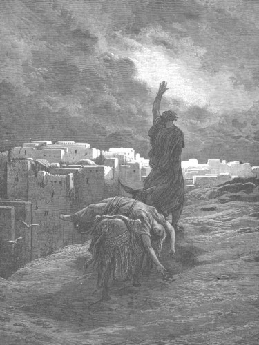 Картина 066. The Levite Carries the Woman's Body Away