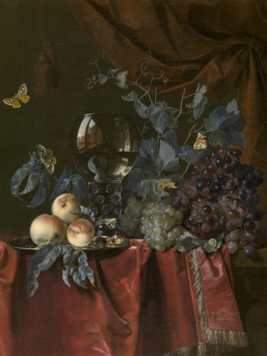 Fruit and a Glass of Wine