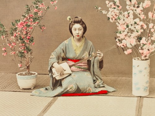 Geisha Playing Samisen