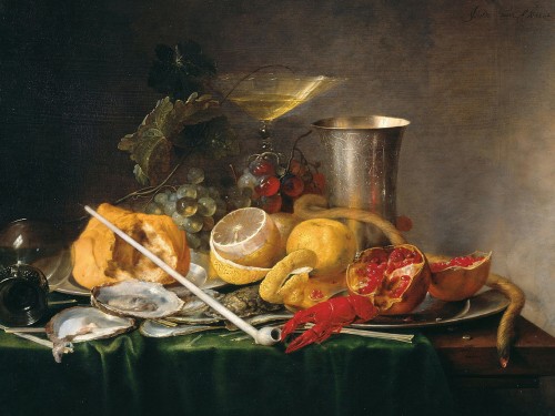 Still Life, Breakfast with Champaign Glass