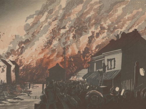A great fire seen from Hisamatsucho