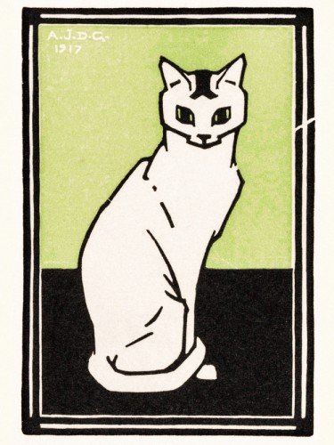 Sitting cat, 1917