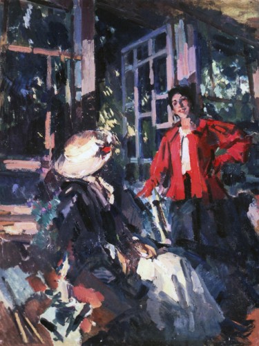 На окне, 1919