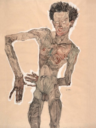 Nude Self-Portrait, Grimacing