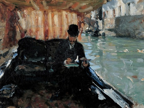 Ramon Subercaseaux in a Gondola