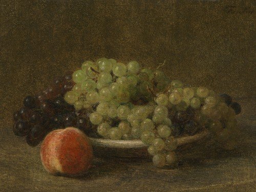 Still Life with Grapes and a Peach
