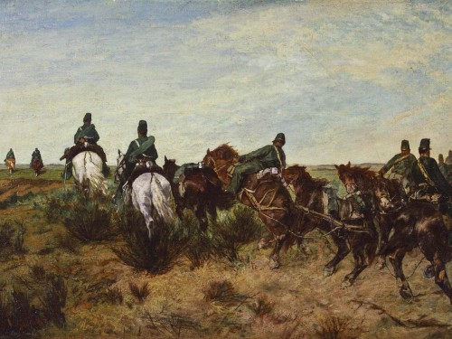 Towing artillery