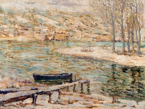 River Scene–Boat and Trees
