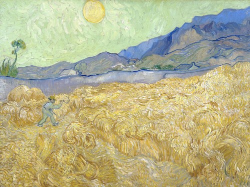 Пшеничные поля с жнецом, 1889