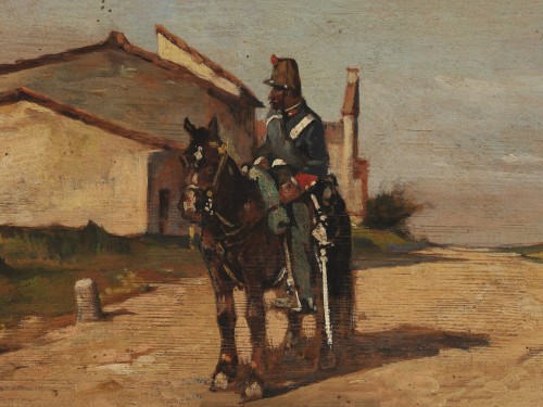carabiniere a cavallo in perlustrazione