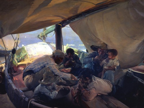 Comida en la barca