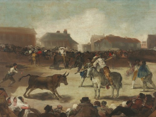 Corrida de toros en un pueblo