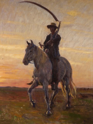 Young harvester riding home