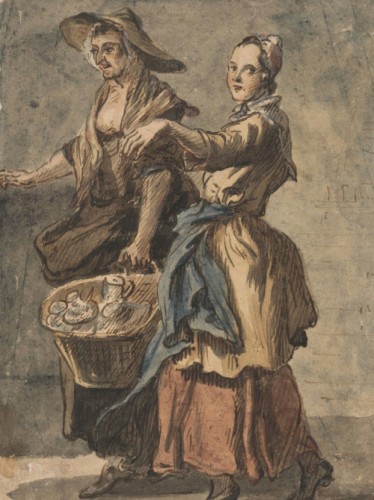 Two Women holding a Basket