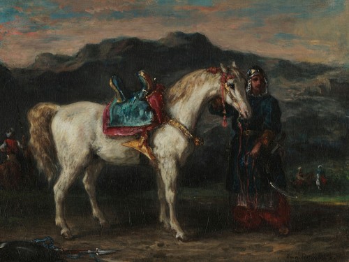 Circassian Holding a Horse by Its Bridle