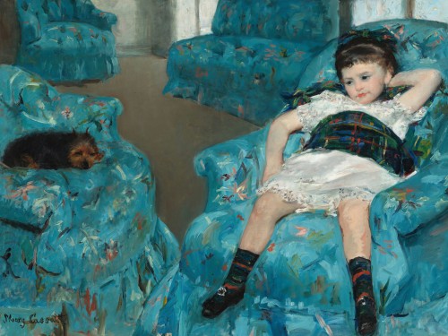Little Girl in a Blue Armchair