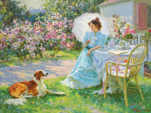 В саду