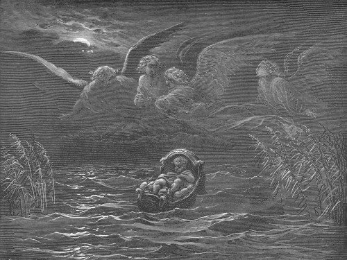 030. The Child Moses on the Nile