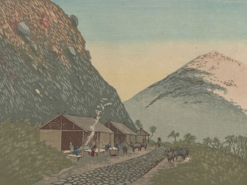 Amazake shop at Hakoneyama pass, sketched