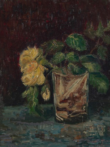 Бокал с желтыми розами, 1886