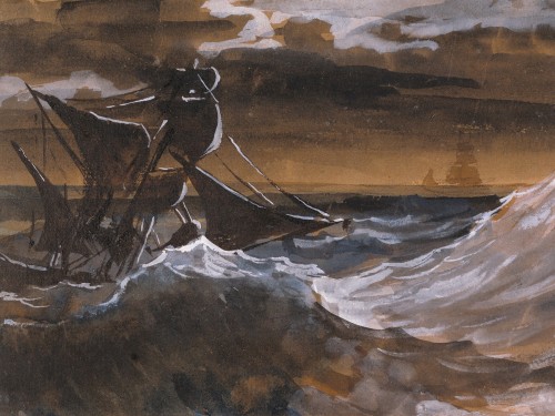 Sailboat on a Raging Sea