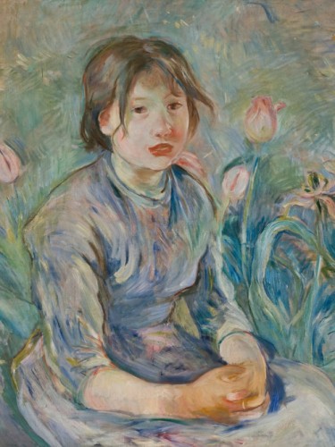 Peasant Girl Among Tulips