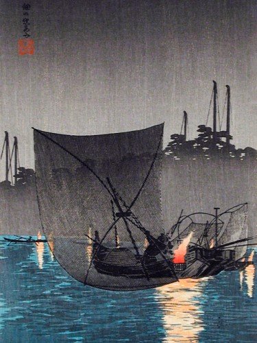 Tsukuda Island, Fishing Nets at Night