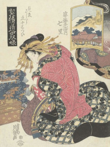 Courtisane Shichiri uit het Sugata Ebiya huis