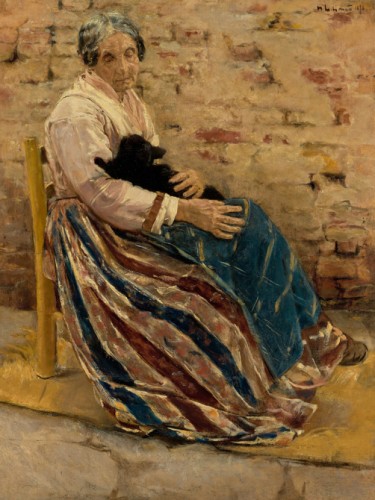 An Old Woman with Cat