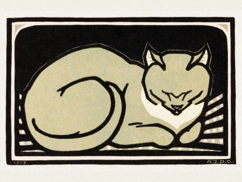 Sleeping cat, 1918