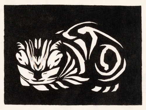 Woodcut cat