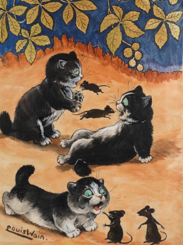 Kittens and mice's playtime