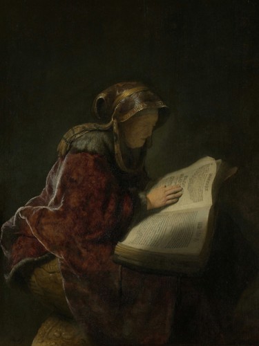 Old woman reading
