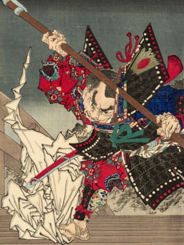 Benkei and Yoshitsune Dueling - 1