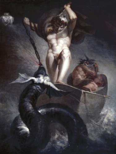 Thor battering the Midgard Serpent
